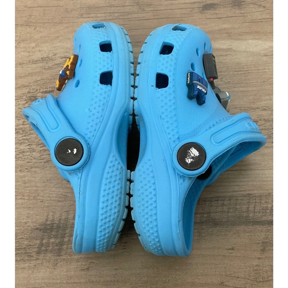 Crocs Clogs Police K9 Jibbitz C6 Blue Toddler Boys‎ Girls Classic Sandals
